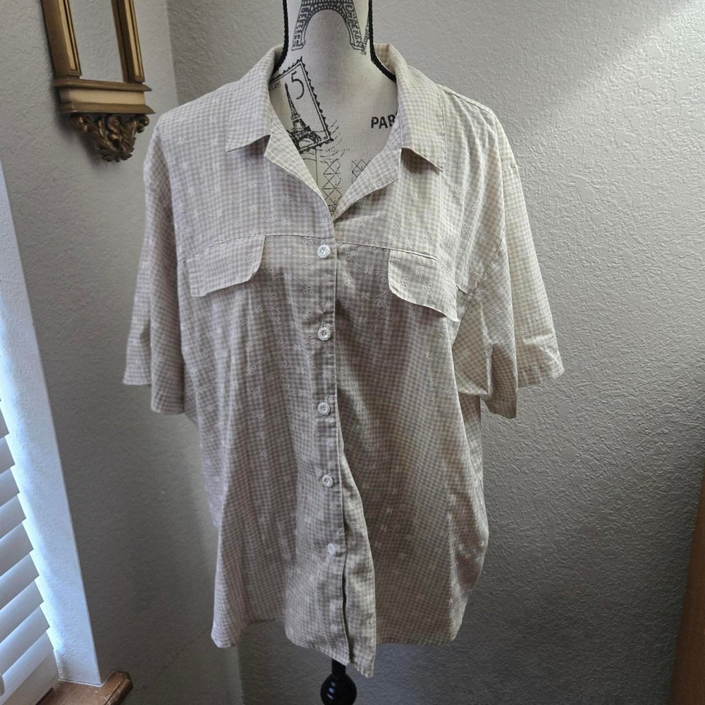 Willow Bay Gingham Embroidered Shirt 90s/00s